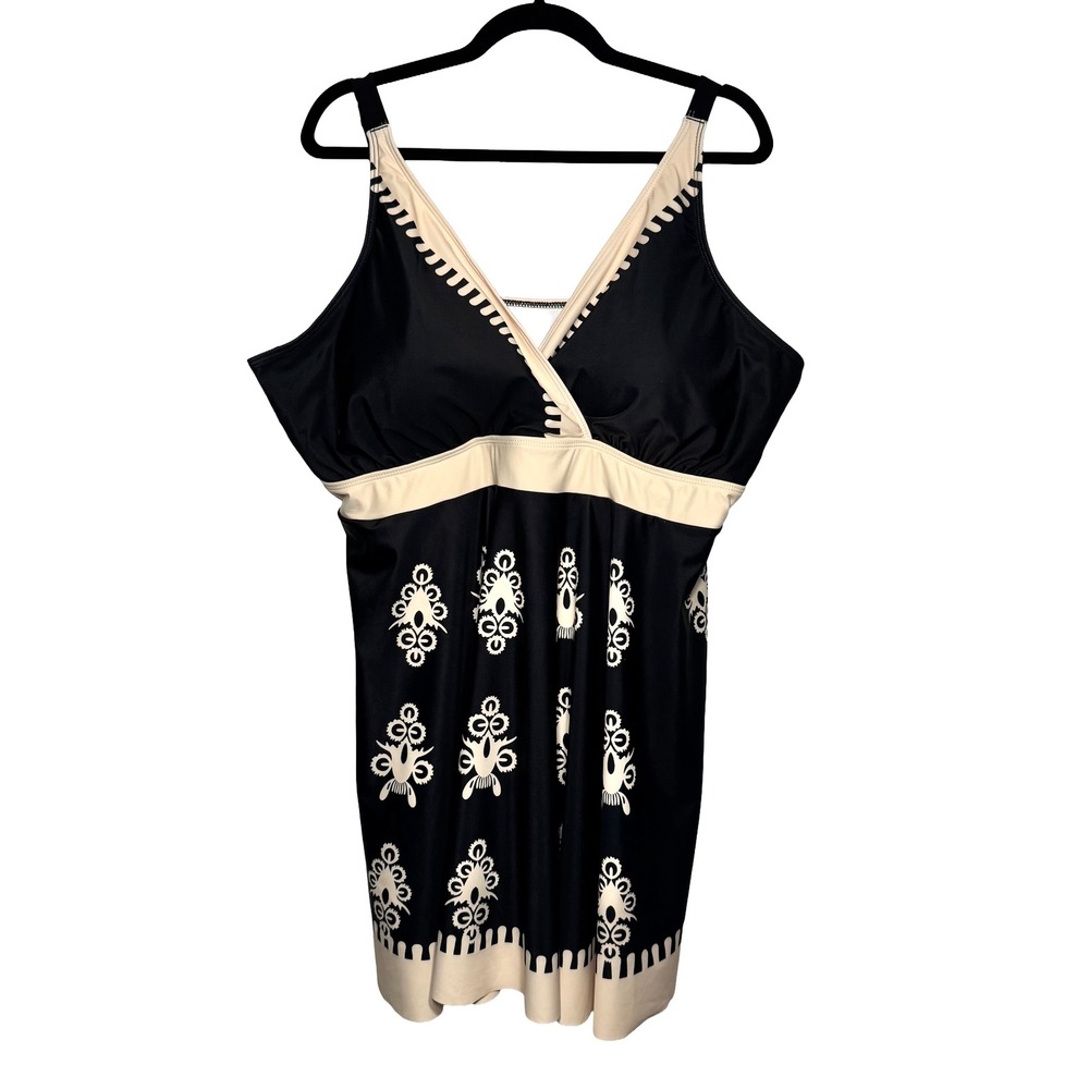 BloomChic Swim Dress Set Plus Size 26 Black Boho Modest Swimwear Beach Resort - Picture 8 of 15
